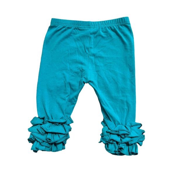 Royal Roe 4T Blue Ruffle Cropped Pants - Picture 2 of 3
